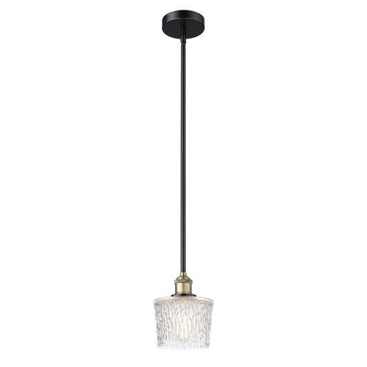 Innovations Niagara 7in 1-Light Mini Pendant | Industrial Black Antique Brass and Clear Glass | Kitchen Island & Dining Room | 6.5 | Model 616-1S-BAB-G402
