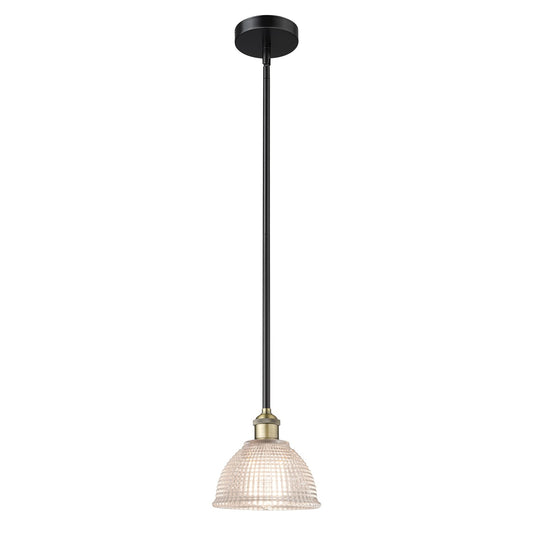 Innovations Arietta 8in 1-Light Mini Pendant | Industrial Black Antique Brass Steel and Clear Glass | Kitchen Island & Dining Room | Model 616-1S-BAB-G422