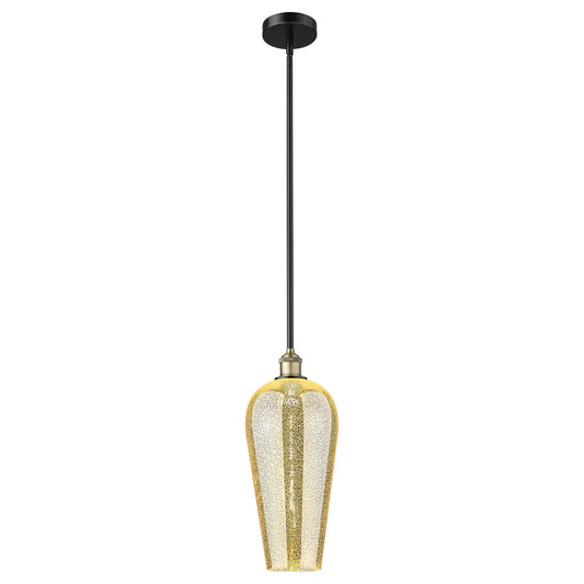 Innovations Chelsea 8in 1-Light Mini Pendant | Industrial Black Antique Brass and Mercury Glass | Kitchen Island & Dining Room | Model 616-1S-BAB-G456-8ME