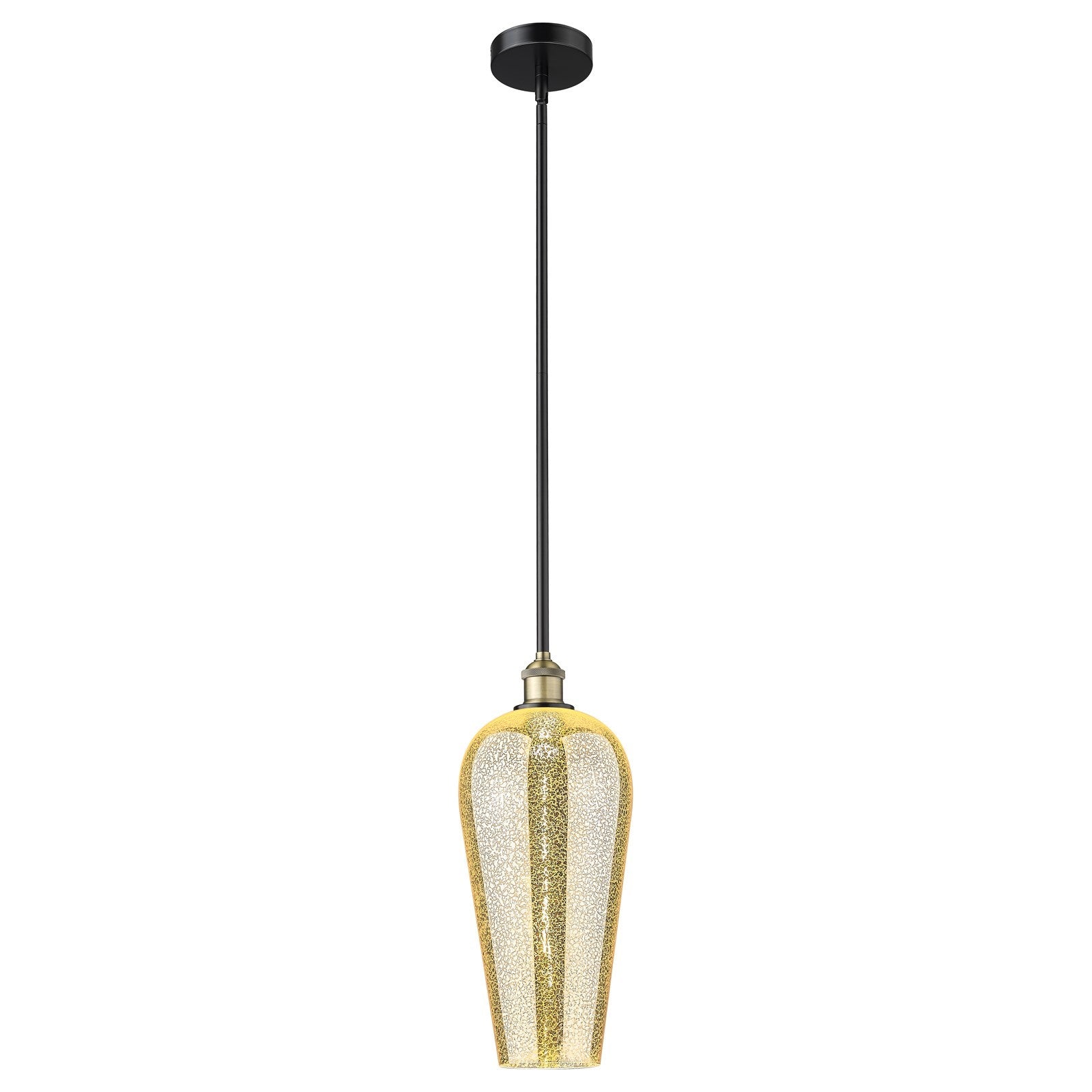 Innovations Chelsea 8in 1-Light Mini Pendant | Industrial Black Antique Brass and Mercury Glass | Kitchen Island & Dining Room | Model 616-1S-BAB-G456-8ME