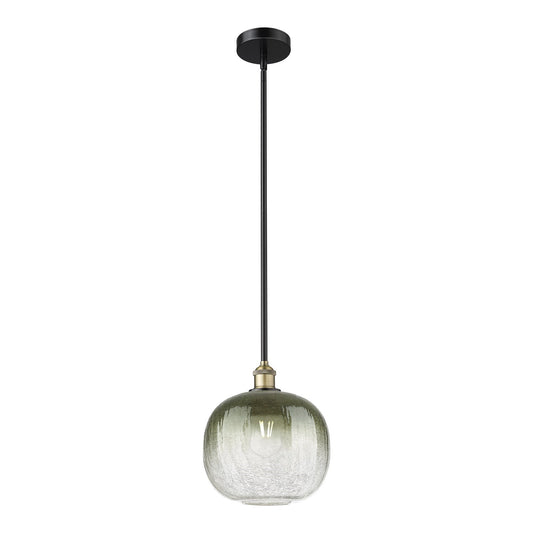 Innovations Brookhaven Sphere 11in 1-Light Mini Pendant | Industrial Black Antique Brass and Slate Glass | Kitchen Island | Model 616-1S-BAB-G481-10SL