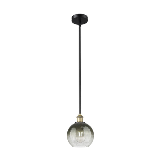 Innovations Brookhaven Globe 8in 1-Light Mini Pendant | Industrial Black Antique Brass Steel and Slate Glass | Kitchen Island | Model 616-1S-BAB-G483-8SL
