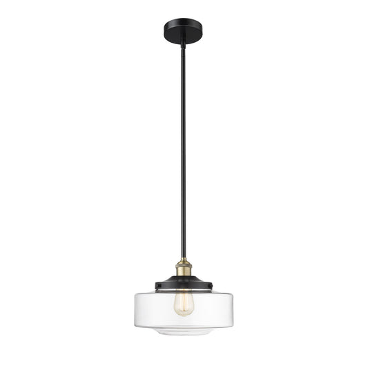 Innovations Bridgeton 12in 1-Light Mini Pendant | Traditional Black Antique Brass and Clear Glass | Kitchen Island & Dining | Model 616-1S-BAB-G692-12