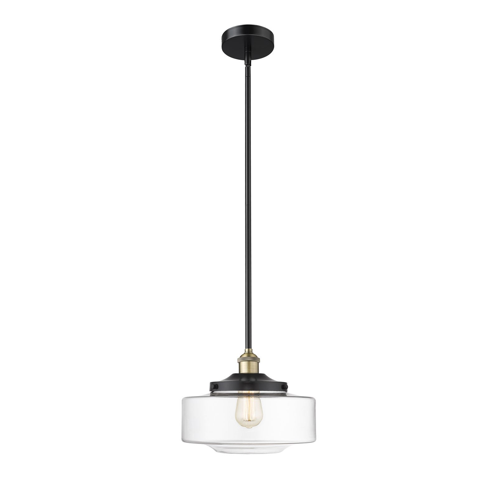 Innovations Bridgeton 12in 1-Light Mini Pendant | Traditional Black Antique Brass and Clear Glass | Kitchen Island & Dining | Model 616-1S-BAB-G692-12