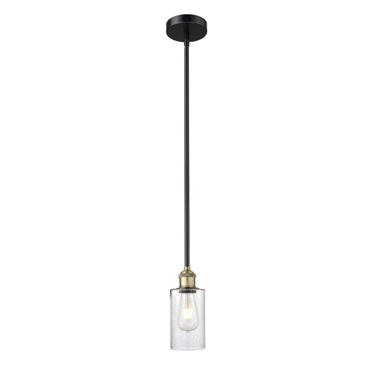 Innovations Clymer 4in 1-Light Mini Pendant | Transitional Black Antique Brass Steel and Seedy Glass | Kitchen Island & Dining | Model 616-1S-BAB-G804