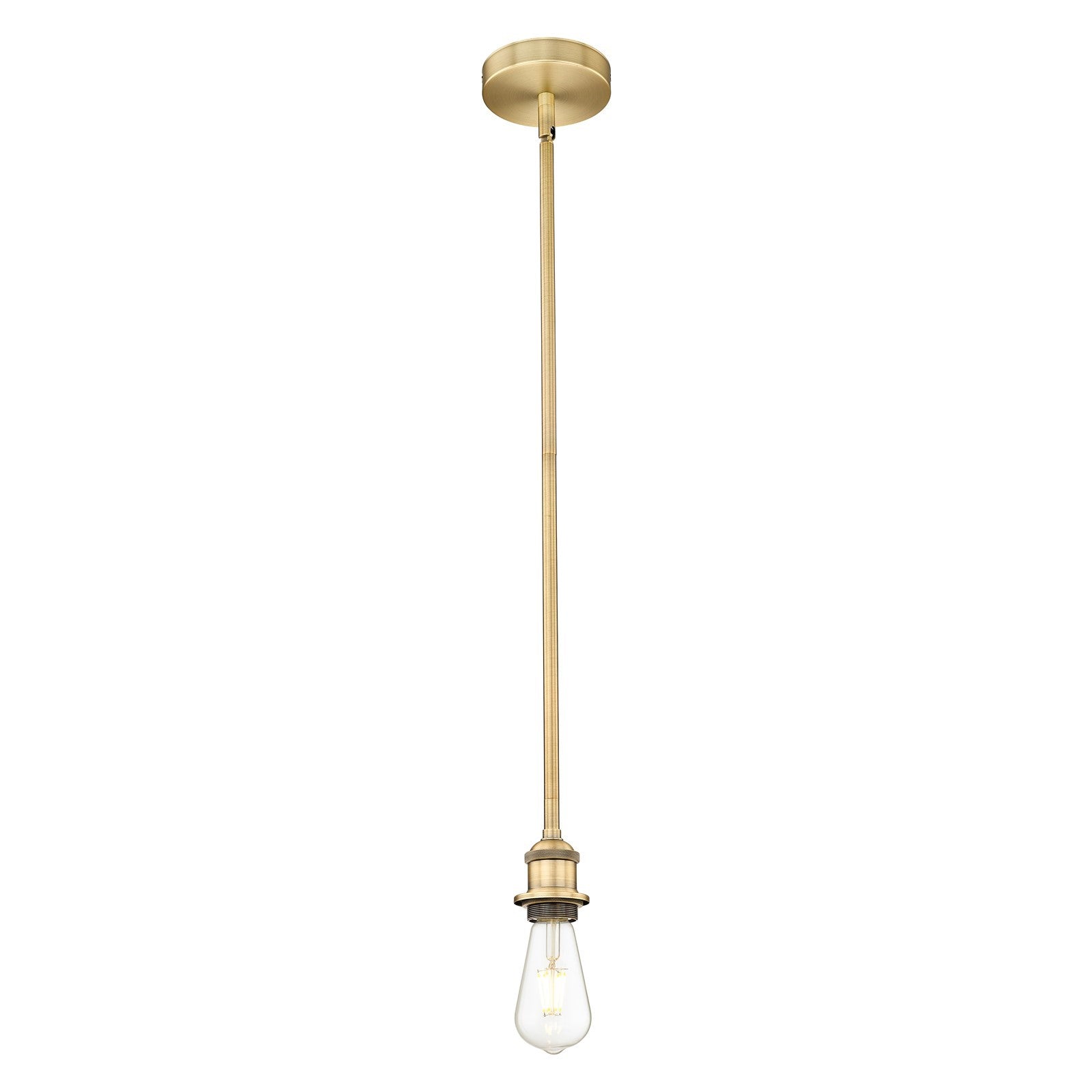 Innovations Lighting Edison 2in 1-Light Mini Pendant | Industrial Brushed Brass Steel and Bare Bulb | Kitchen Island & Dining Room | 2 x | Model 616-1S-BB