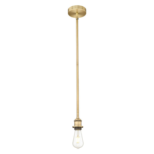 Innovations Lighting Edison 2in 1-Light Mini Pendant | Industrial Brushed Brass Steel and Bare Bulb | Kitchen Island & Dining Room | 2 x | Model 616-1S-BB