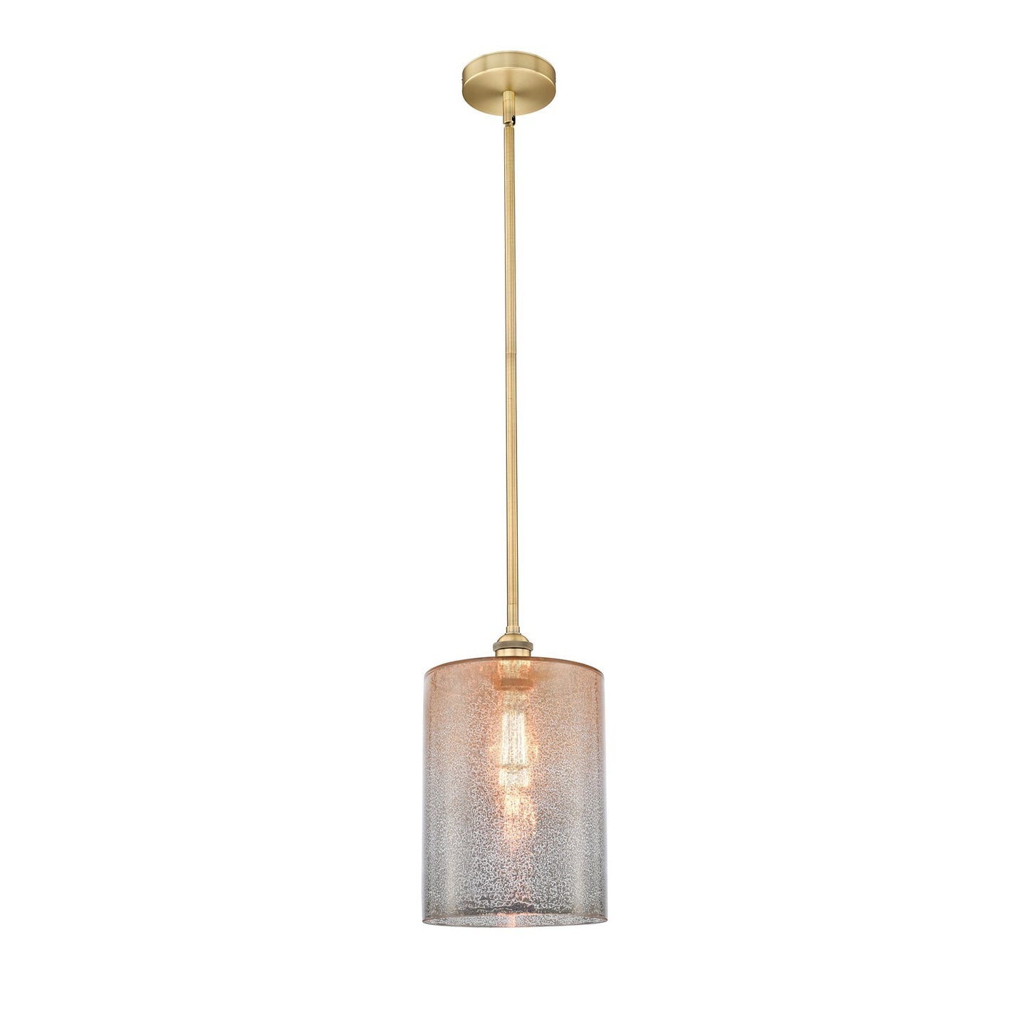 Innovations Cobbleskill 9in 1-Light Mini Pendant | Industrial Brushed Brass Steel and Mercury Glass | Kitchen Island & Dining | Model 616-1S-BB-G116-L