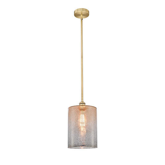Innovations Cobbleskill 9in 1-Light Mini Pendant | Art Nouveau Brushed Brass Steel and Mercury Glass | Kitchen Island & | Model 616-1S-BB-G116-L-LED