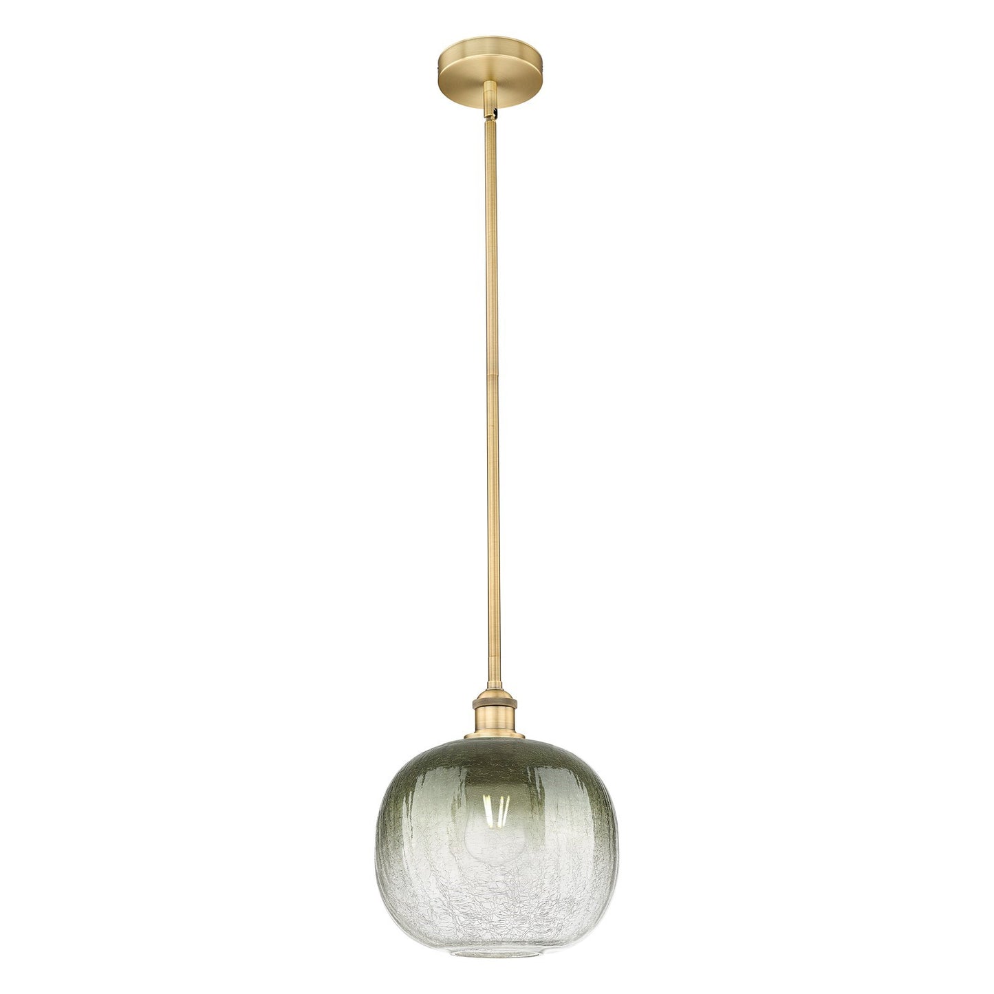 Innovations Brookhaven Sphere 11in 1-Light Mini Pendant | Industrial Brushed Brass Steel and Slate Glass | Kitchen Island & | Model 616-1S-BB-G481-10SL