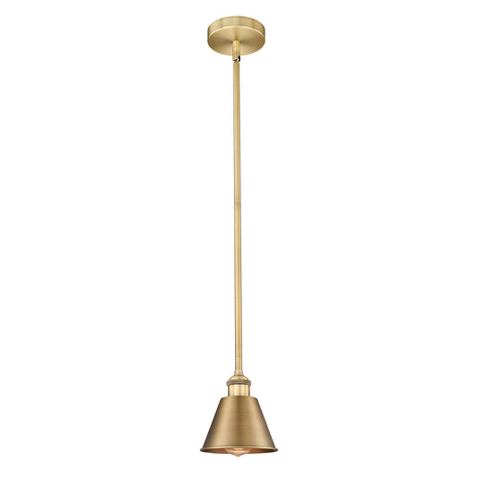 Innovations Smithfield 7in 1-Light Mini Pendant | Industrial Brushed Brass Steel and Brushed Brass Metal | Kitchen Island & | Model 616-1S-BB-M8-LED