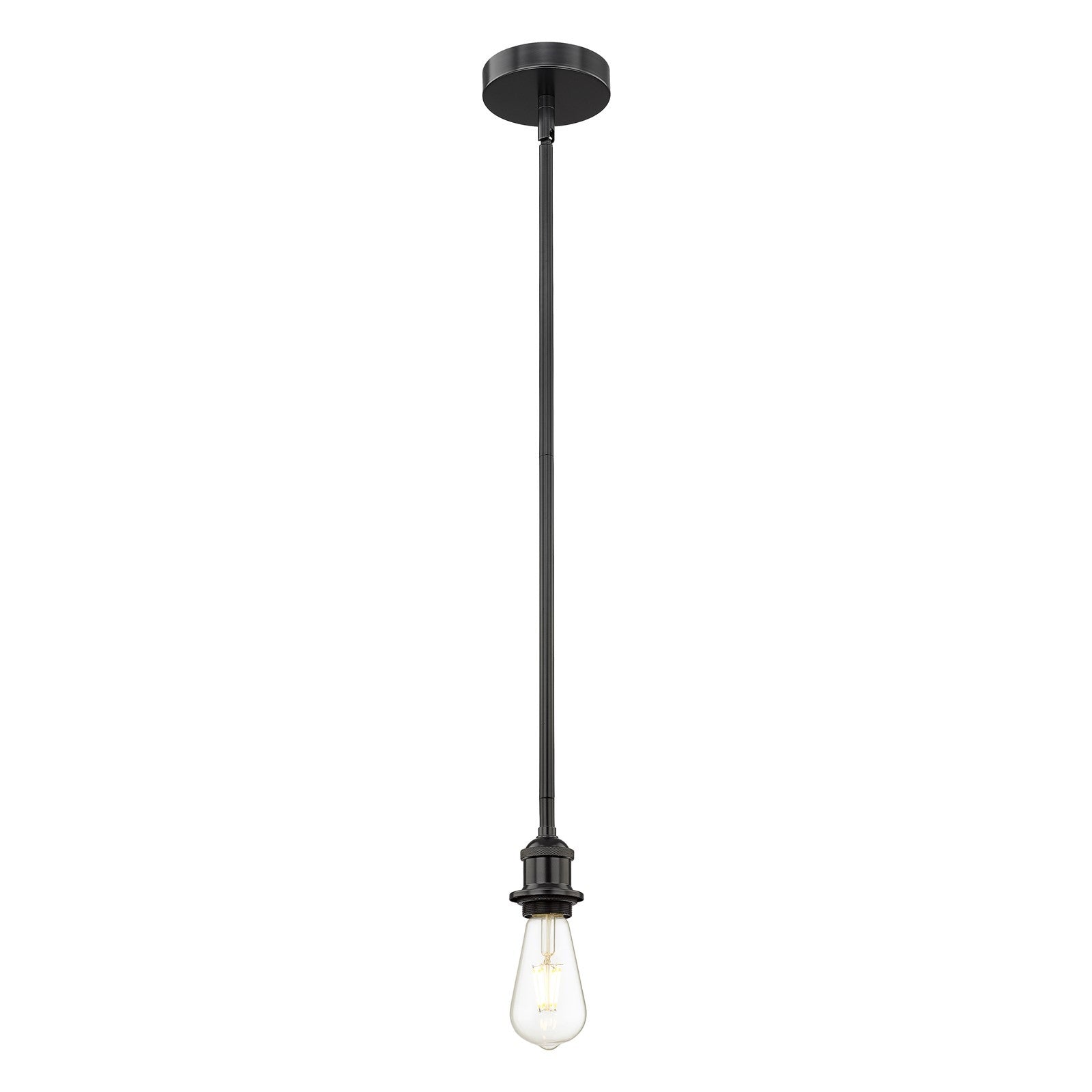 Innovations Lighting Edison 2in 1-Light Mini Pendant | Contemporary Matte Black Steel | Kitchen Island & Dining Room | Damp Rated | Model 616-1S-BK