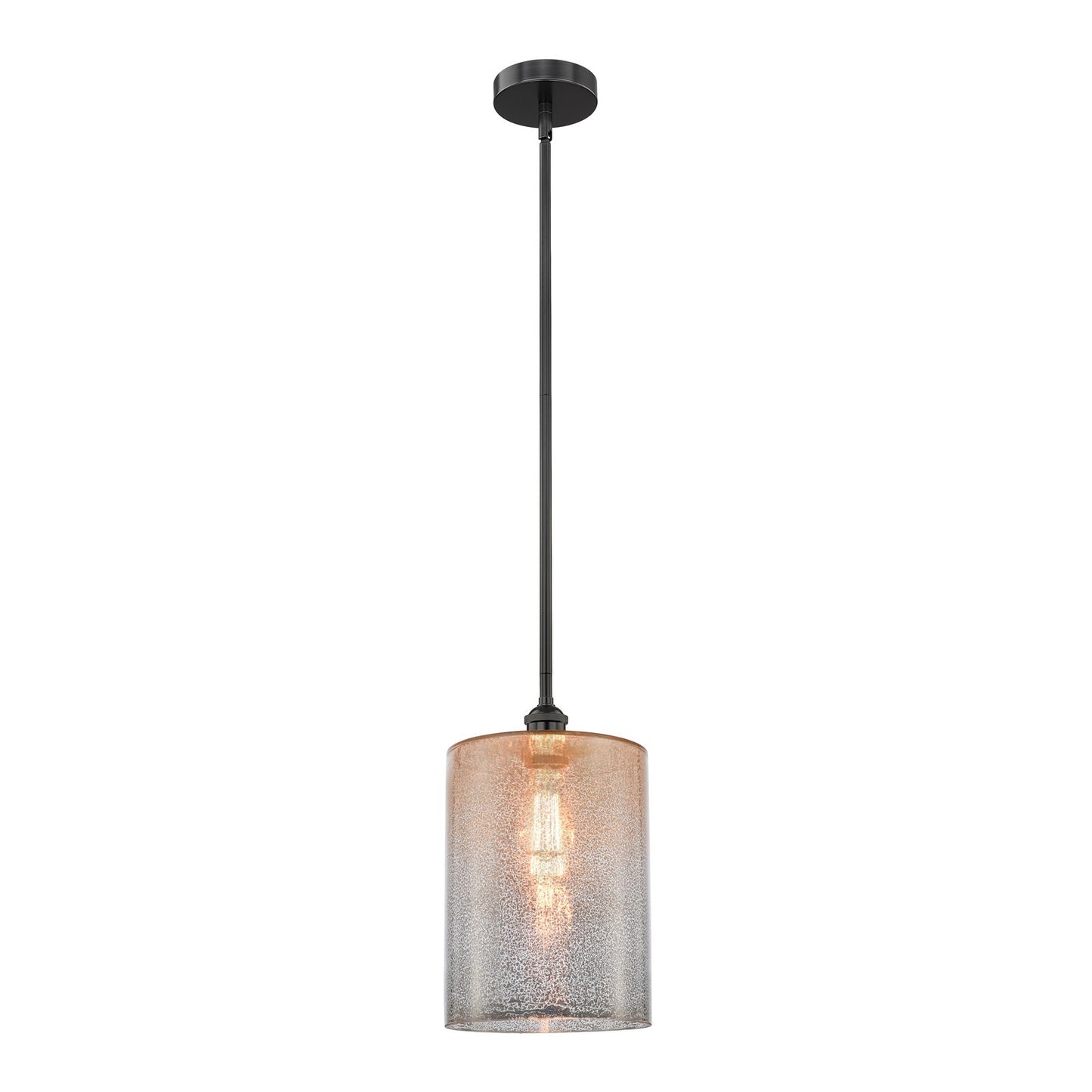 Innovations Cobbleskill 9in 1-Light Mini Pendant | Industrial Matte Black Steel and Mercury Glass | Kitchen Island & Dining Room | Model 616-1S-BK-G116-L