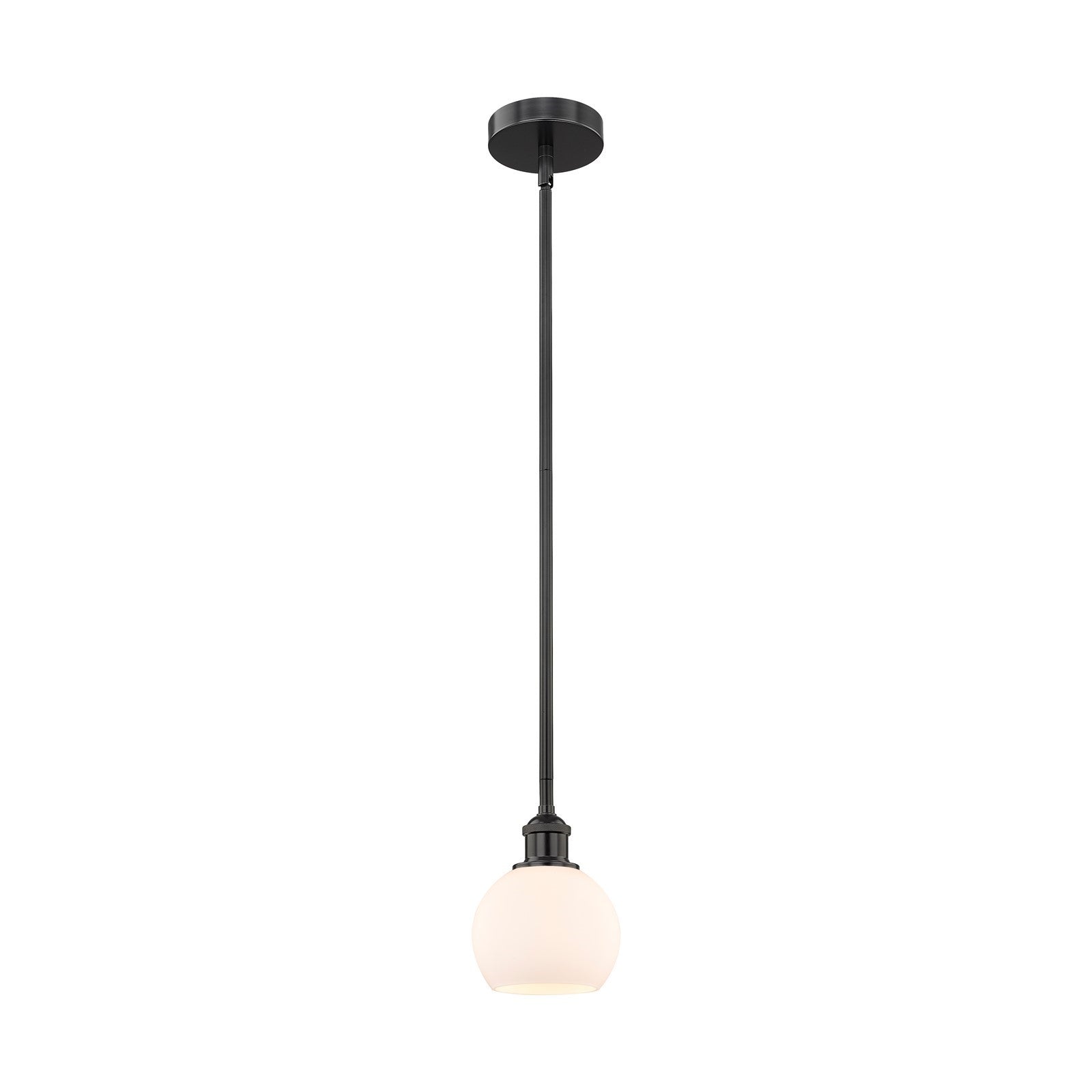 Innovations Athens 6in 1-Light Mini Pendant | Industrial Matte Black Steel and Matte White Glass | Kitchen Island & Dining | Model 616-1S-BK-G121-6-LED