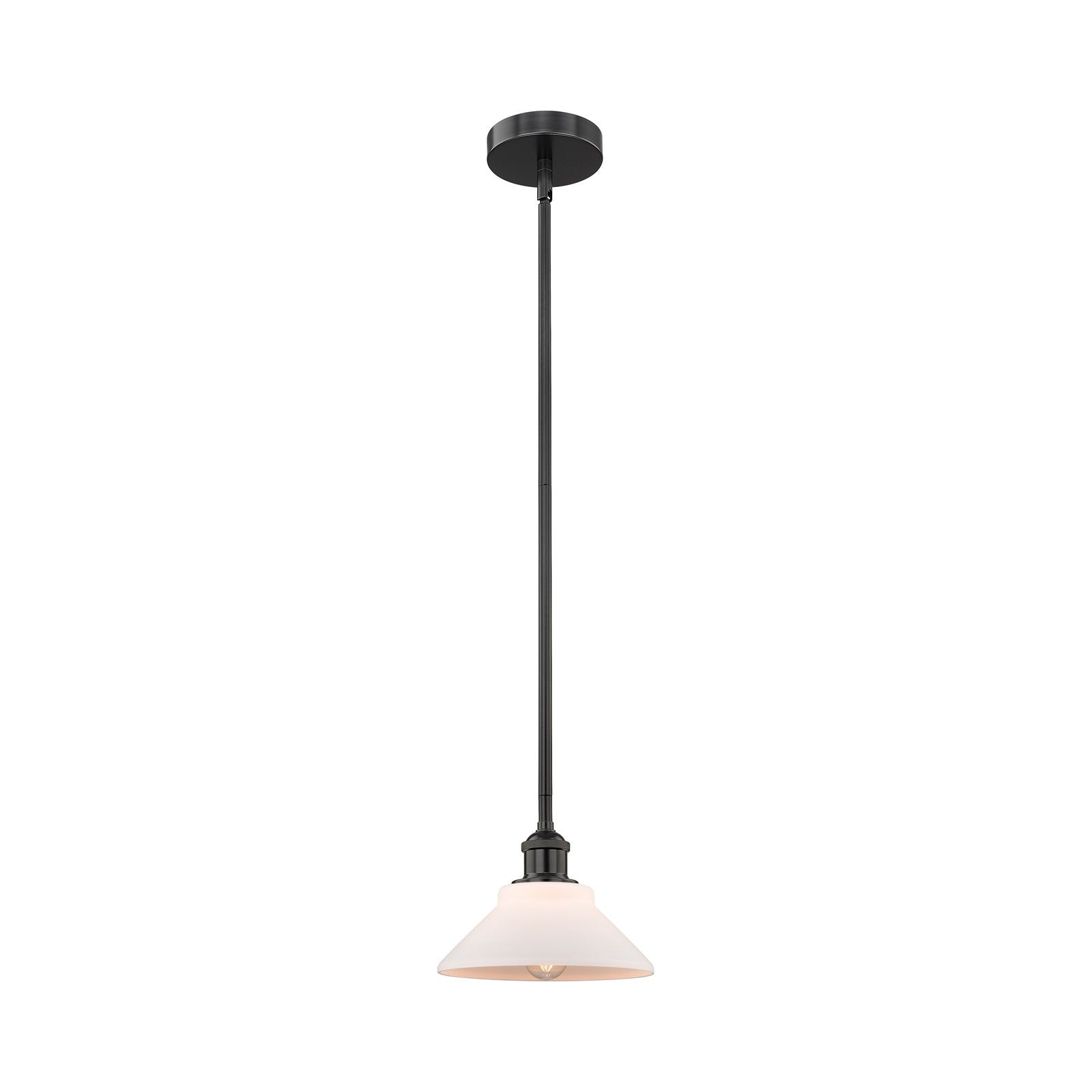 Innovations Orwell 8.38in 1-Light Mini Pendant | Industrial Matte Black Steel and Matte White Glass | Kitchen Island & Dining | Model 616-1S-BK-G131-LED