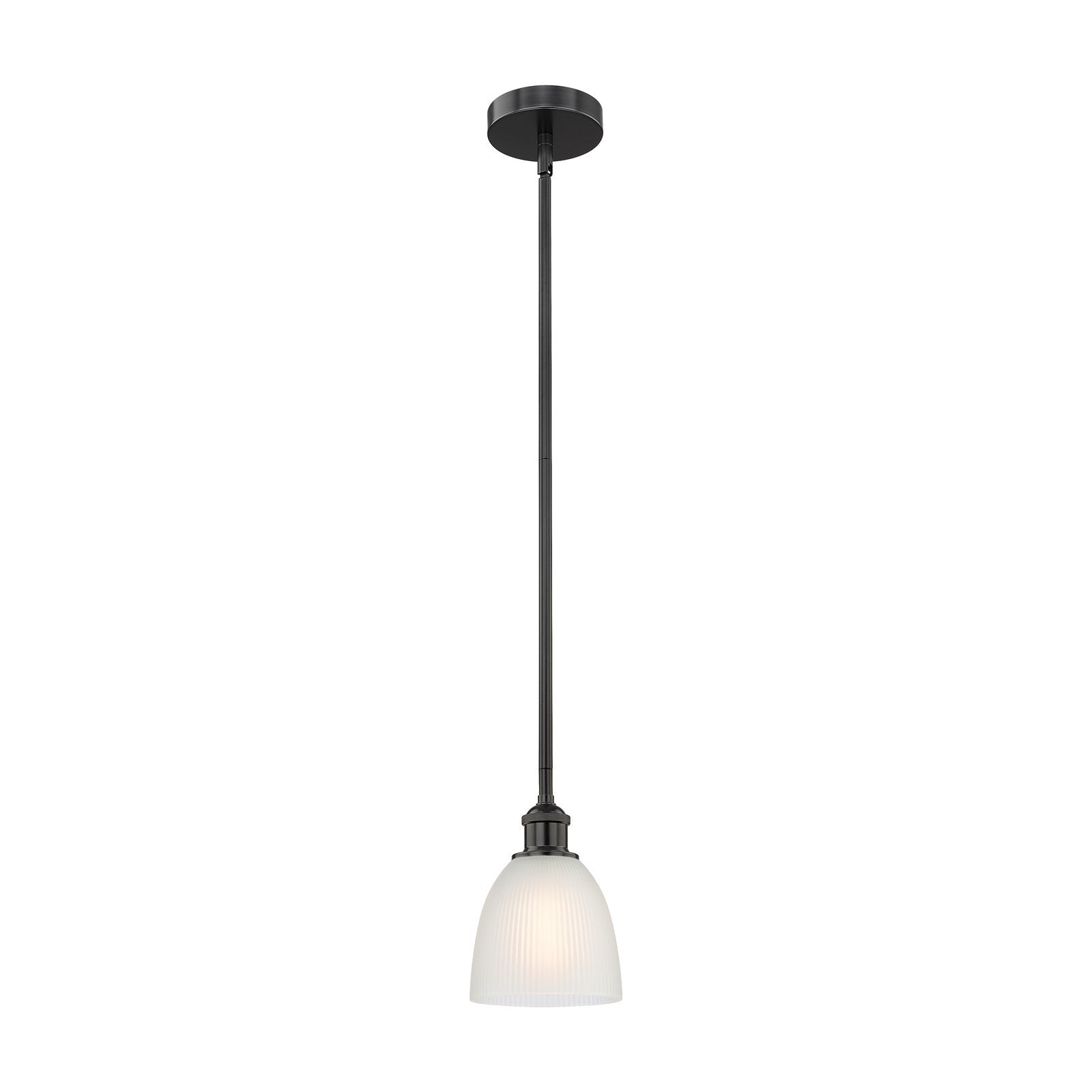 Innovations Castile 6in 1-Light Mini Pendant | Industrial Matte Black Steel and White Glass | Kitchen Island & Dining Room | 6 x 6 | Model 616-1S-BK-G381
