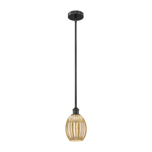 Innovations Preston Bulb 6.25in 1-Light Mini Pendant | Industrial Matte Black Steel and Mercury Glass | Kitchen Island | 6.25 x | Model 616-1S-BK-G459-6ME