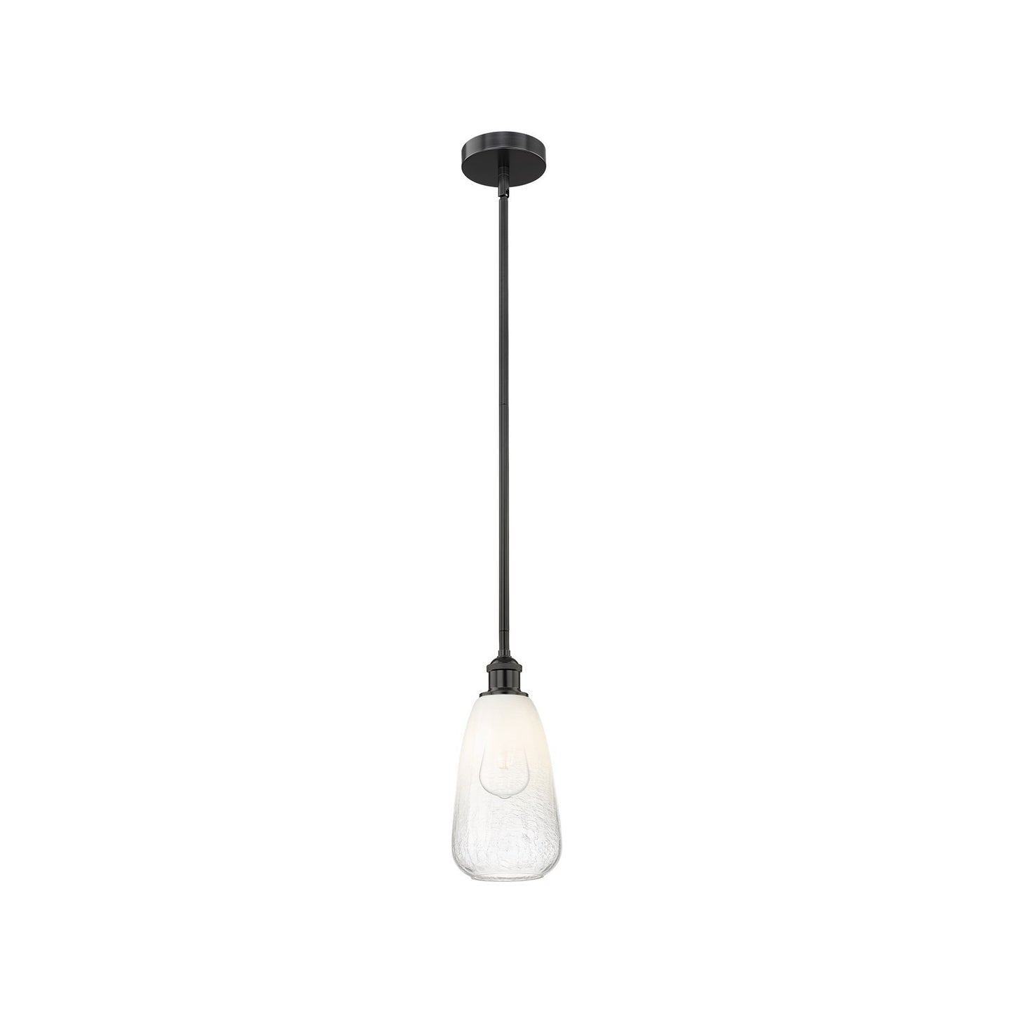 Innovations Brookhaven Almond 6in 1-Light Mini Pendant | Industrial Matte Black Steel and Opal Glass | Kitchen Island & Dining | Model 616-1S-BK-G480-6OP