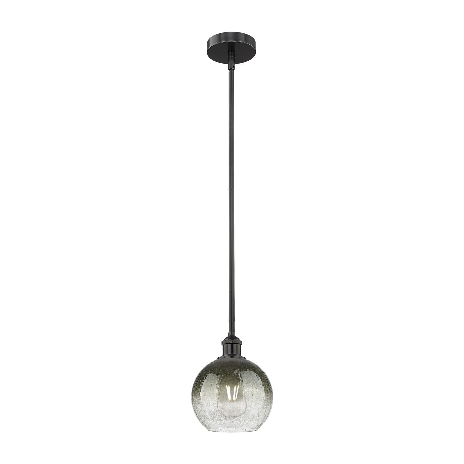 Innovations Brookhaven Globe 8in 1-Light Mini Pendant | Industrial Matte Black Steel and Slate Glass | Kitchen Island & Dining | Model 616-1S-BK-G483-8SL