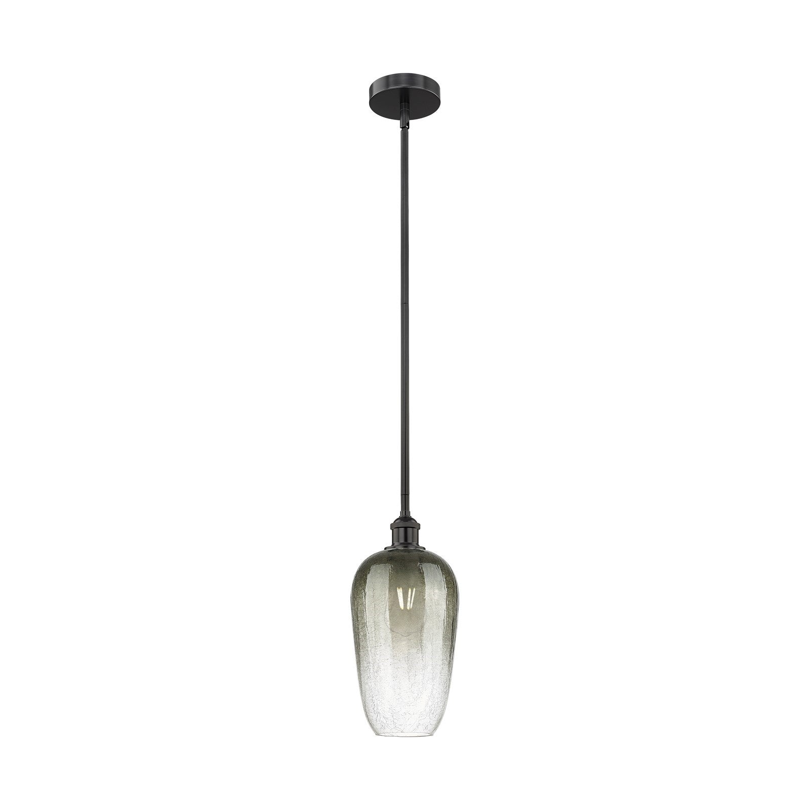 Innovations Brookhaven Flute 7in 1-Light Mini Pendant | Industrial Matte Black Steel and Slate Glass | Kitchen Island & Dining | Model 616-1S-BK-G484-7SL