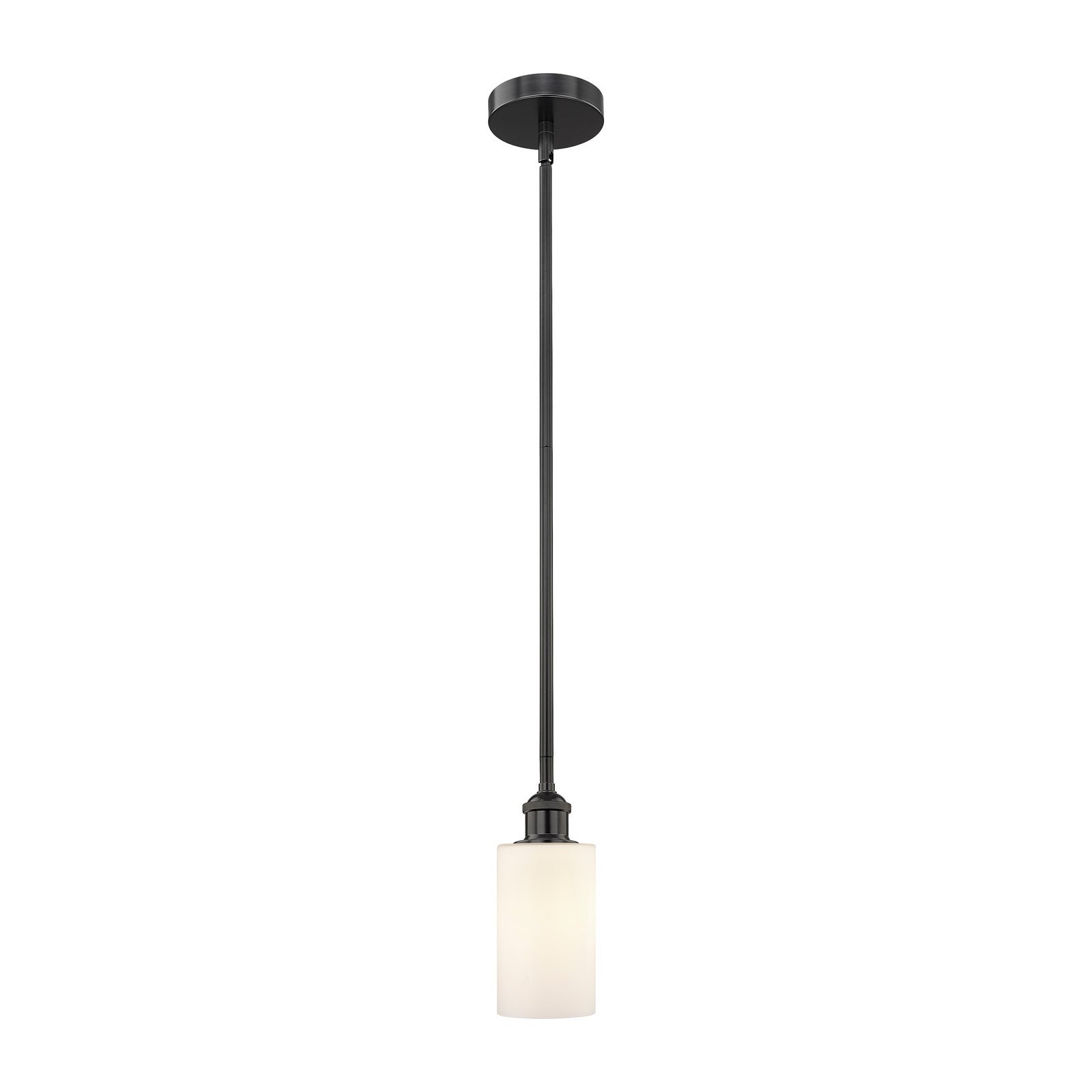 Innovations Clymer 4in 1-Light Mini Pendant | Industrial Matte Black Steel and Matte White Glass | Kitchen Island & Dining Room | Model 616-1S-BK-G801