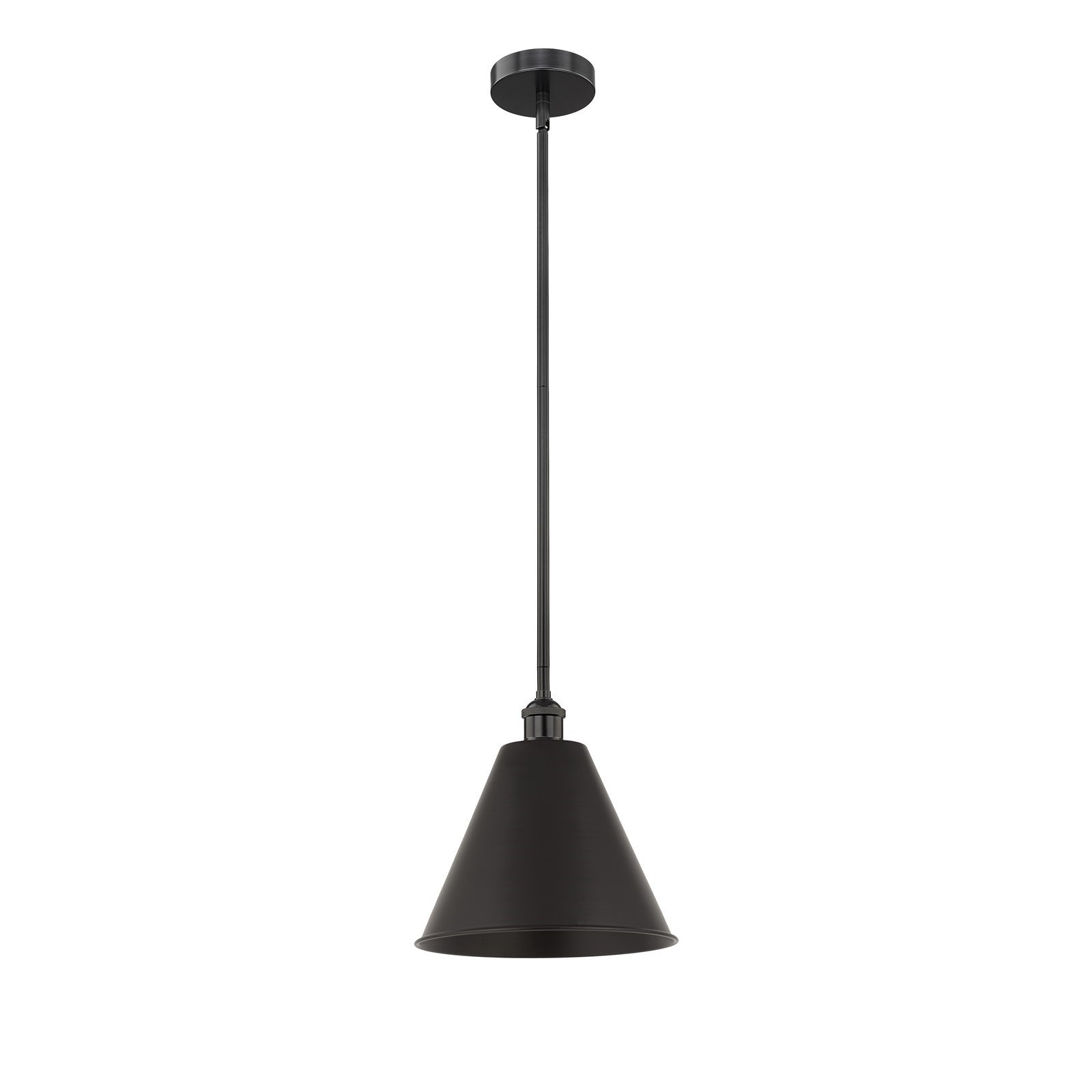 Innovations Berkshire 12in 1-Light Mini Pendant | Industrial Matte Black Metal | Kitchen Island & Dining Room | 12 x 12 x 12.5 | Model 616-1S-BK-MBC-12-BK