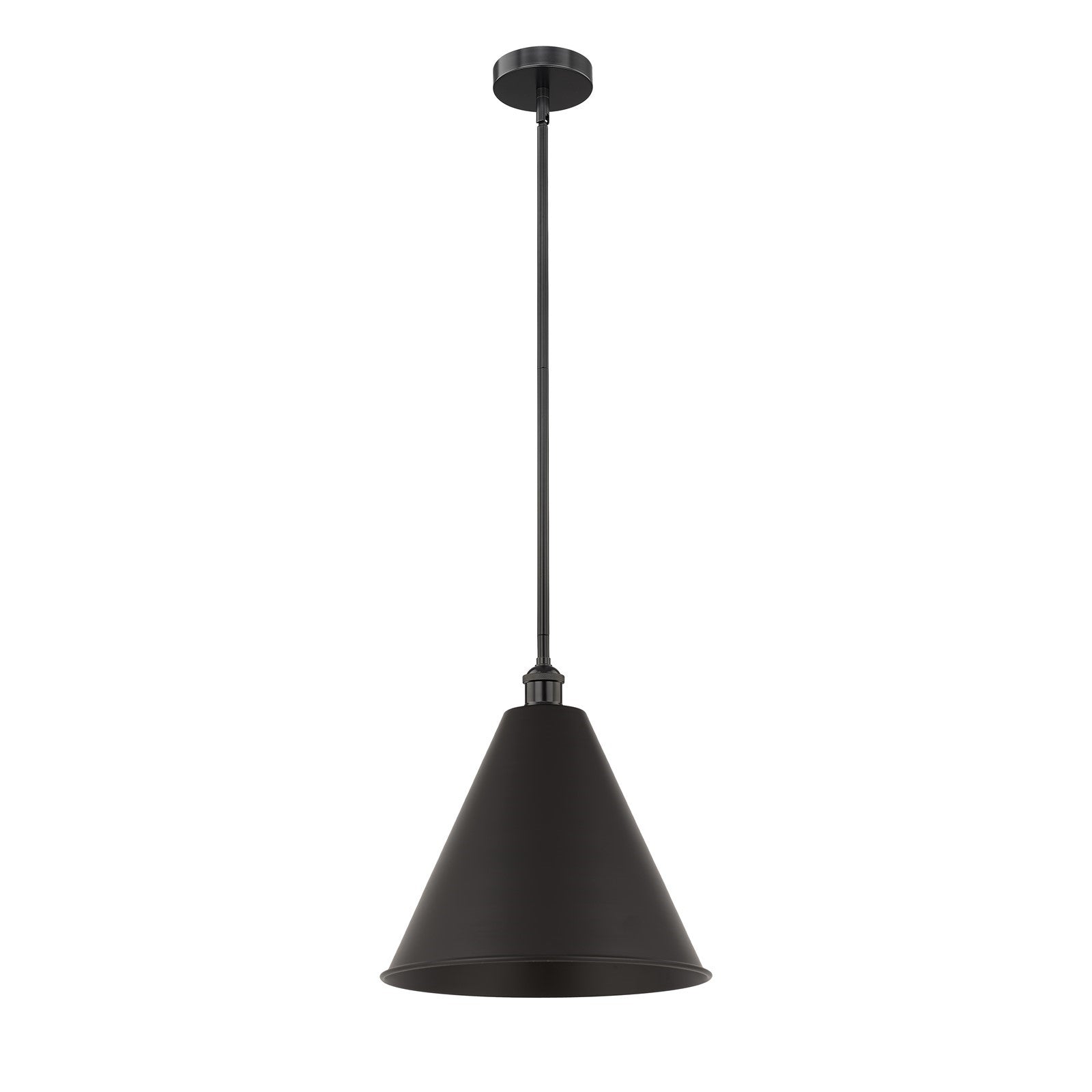 Innovations Berkshire 16in 1-Light Mini Pendant | Industrial Matte Black Steel and Metal | Kitchen Island & Dining Room | 16 x | Model 616-1S-BK-MBC-16-BK