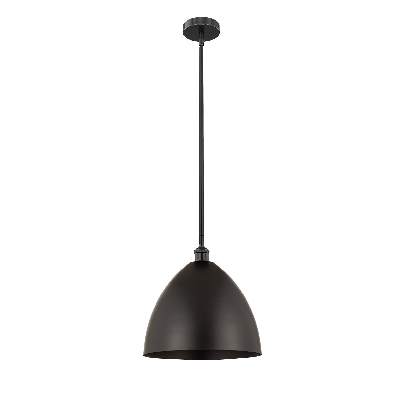 Innovations Bristol 16in 1-Light Mini Pendant | Industrial Farmhouse Matte Black Steel and Matte Black Metal Shade | Kitchen | Model 616-1S-BK-MBD-16-BK