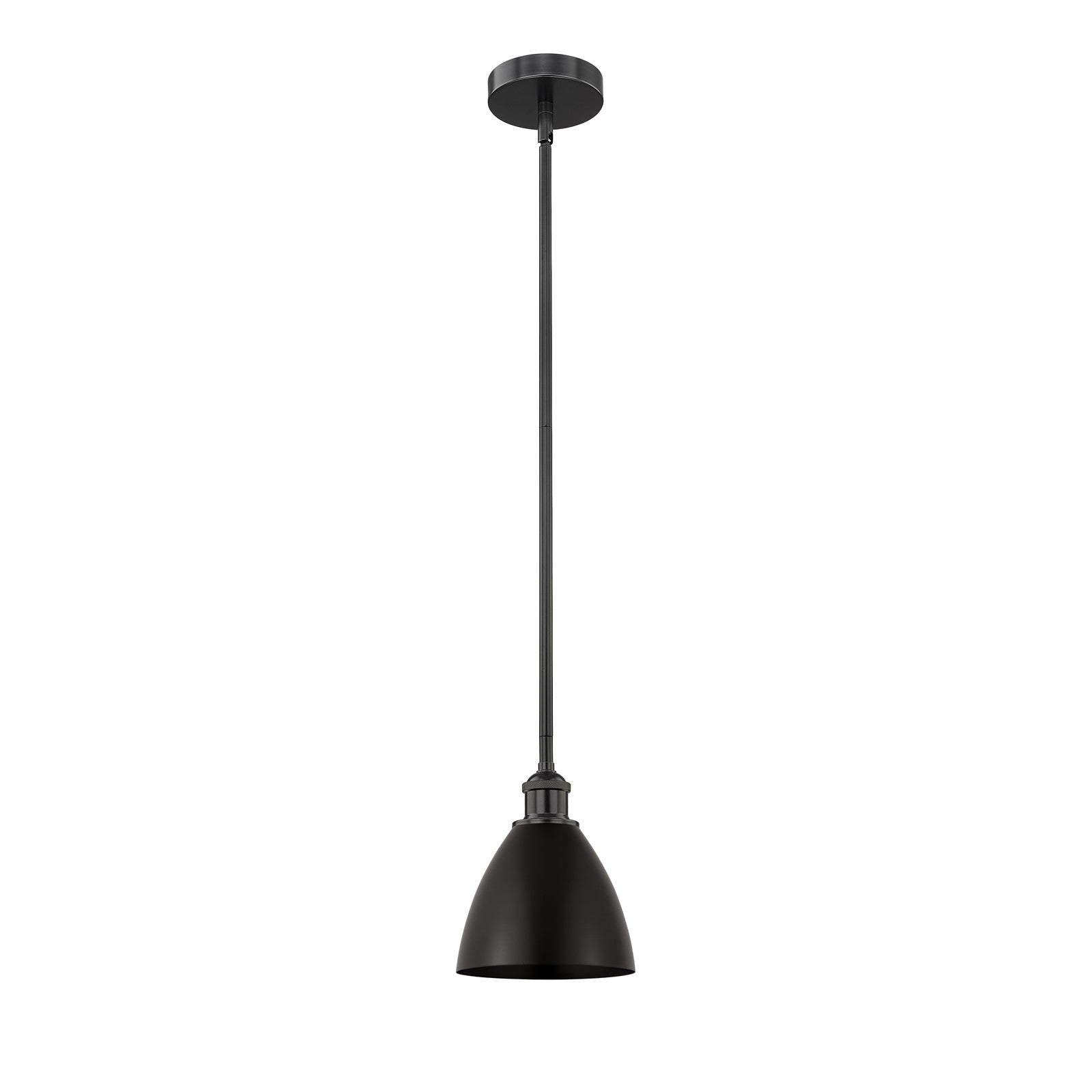 Innovations Bristol 8in 1-Light Mini Pendant | Industrial Matte Black Metal | Kitchen Island & Dining Room | Damp Rated, 9 in H | Model 616-1S-BK-MBD-75-BK