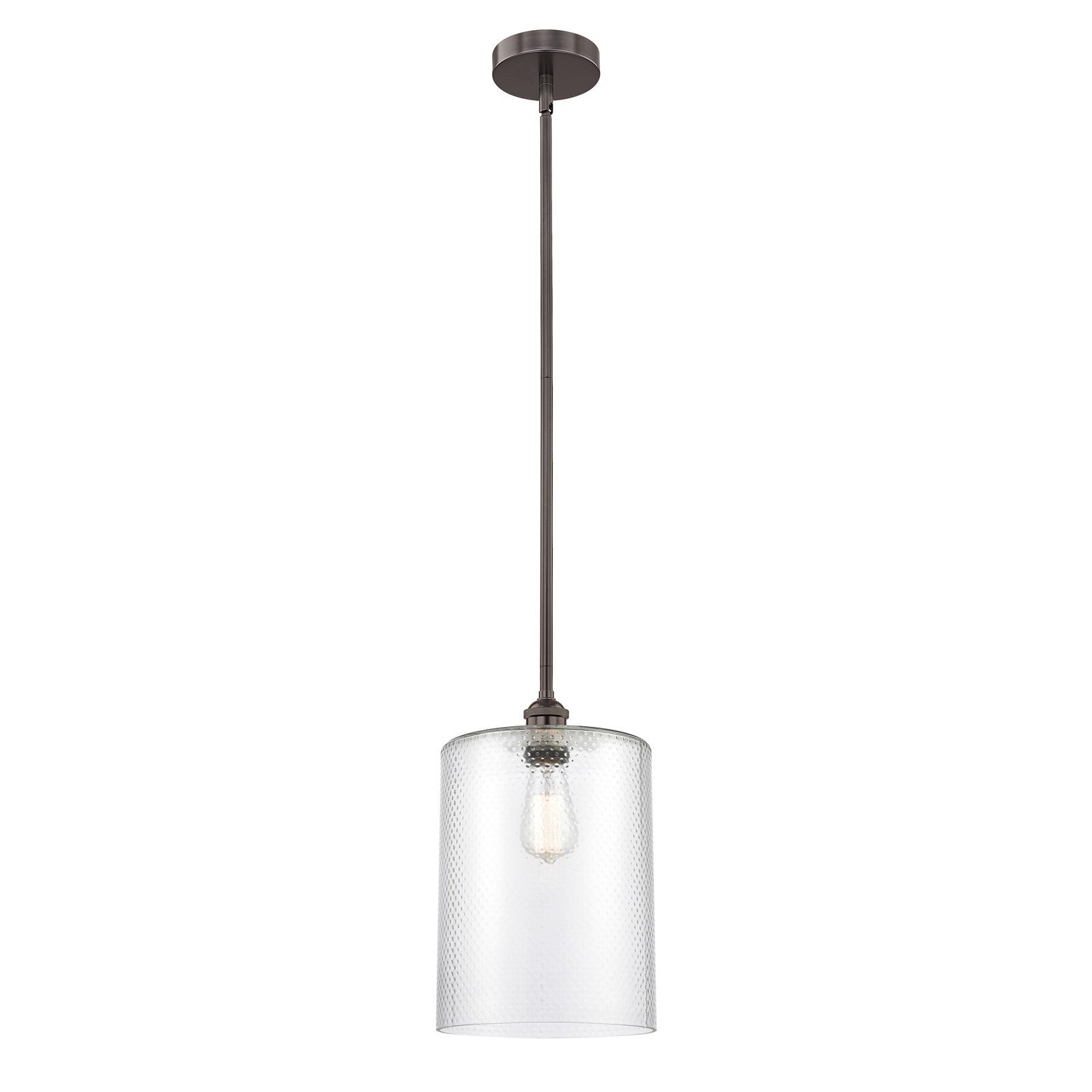 Innovations Cobbleskill 9in 1-Light Mini Pendant | Industrial Oil Rubbed Bronze Steel and Clear Glass | Kitchen Island & Dining | Model 616-1S-OB-G112-L