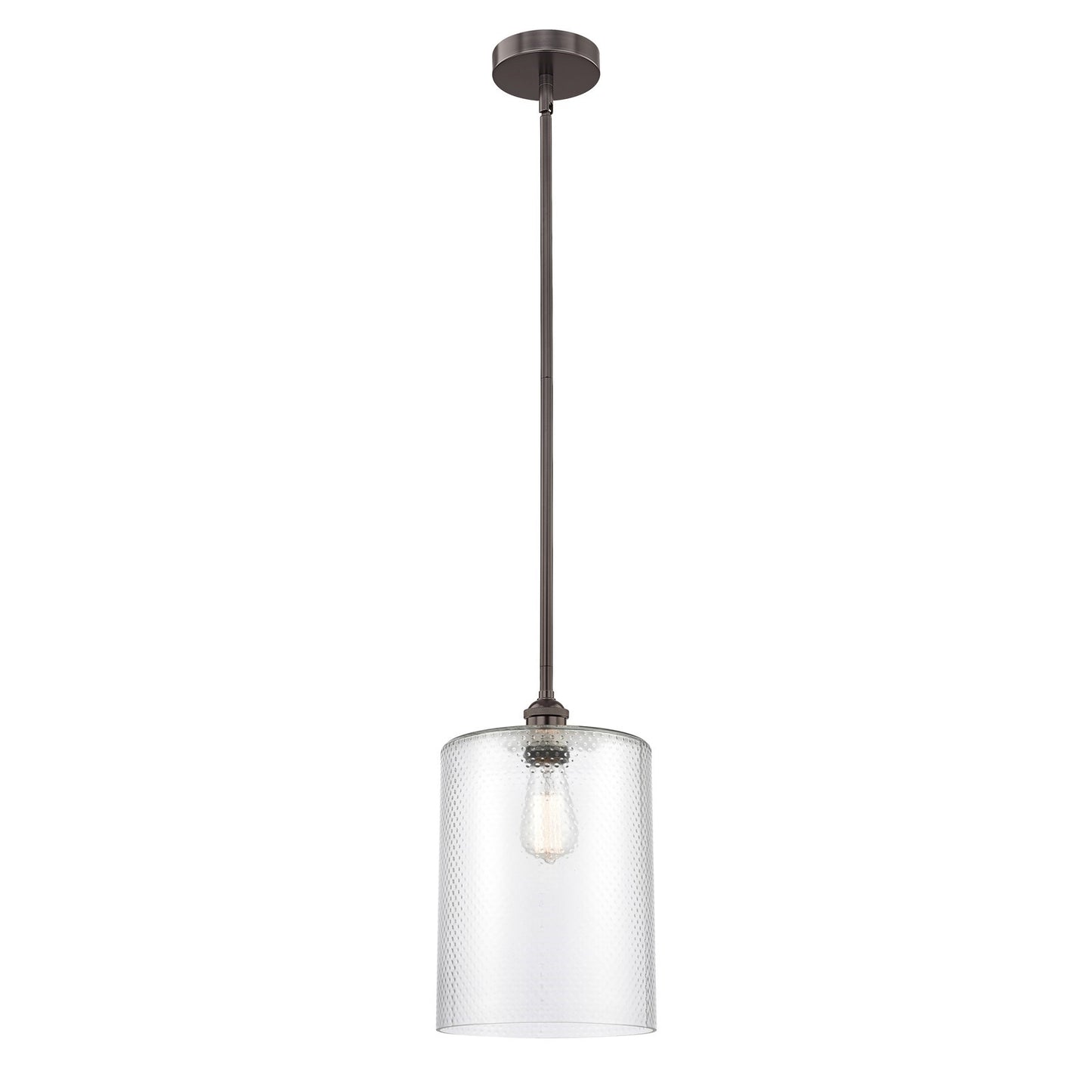 Innovations Cobbleskill 9in 1-Light Mini Pendant | Industrial Oil Rubbed Bronze Steel and Clear Glass | Kitchen Island & | Model 616-1S-OB-G112-L-LED