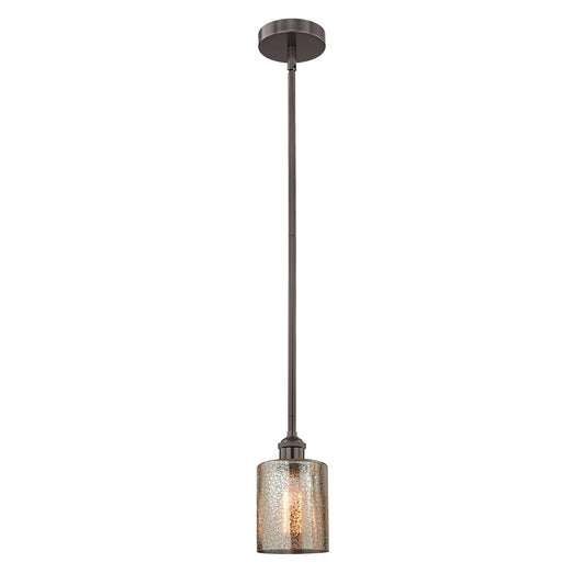 Innovations Cobbleskill 5in 1-Light Mini Pendant | Industrial Oil Rubbed Bronze Steel and Mercury Glass | Kitchen Island & Dining | Model 616-1S-OB-G116