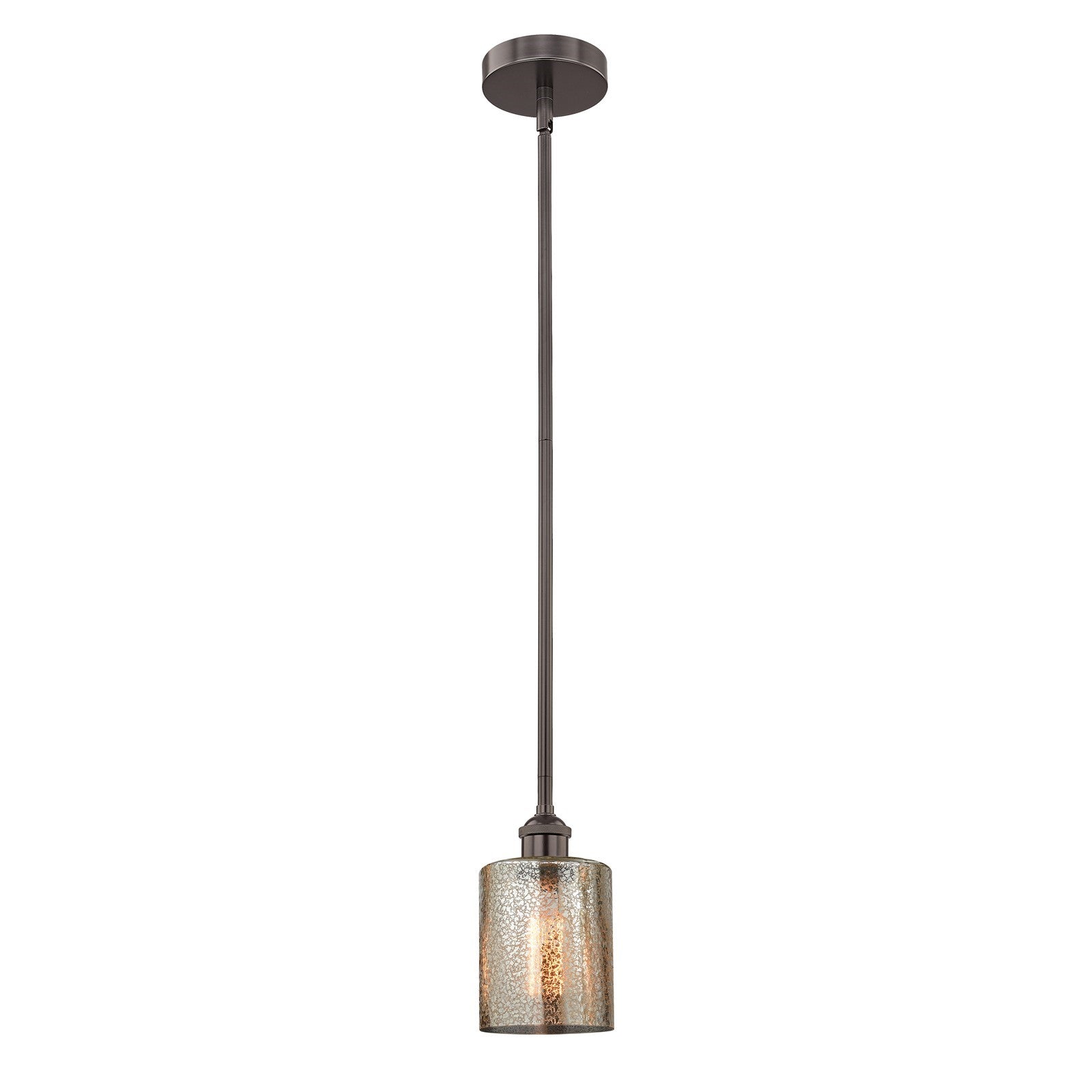 Innovations Cobbleskill 5in 1-Light Mini Pendant | Industrial Oil Rubbed Bronze Steel and Mercury Glass | Kitchen Island & Dining | Model 616-1S-OB-G116