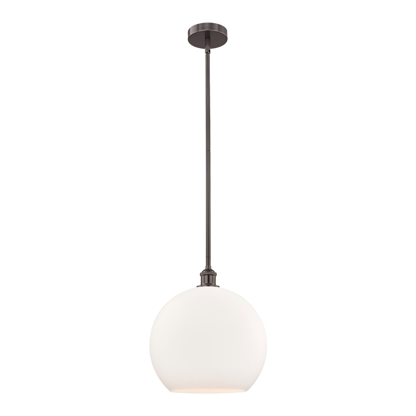 Innovations Athens 14in 1-Light Pendant | Industrial Oil Rubbed Bronze Steel and Matte White Glass | Kitchen Island & Dining | Model 616-1S-OB-G121-14-LED