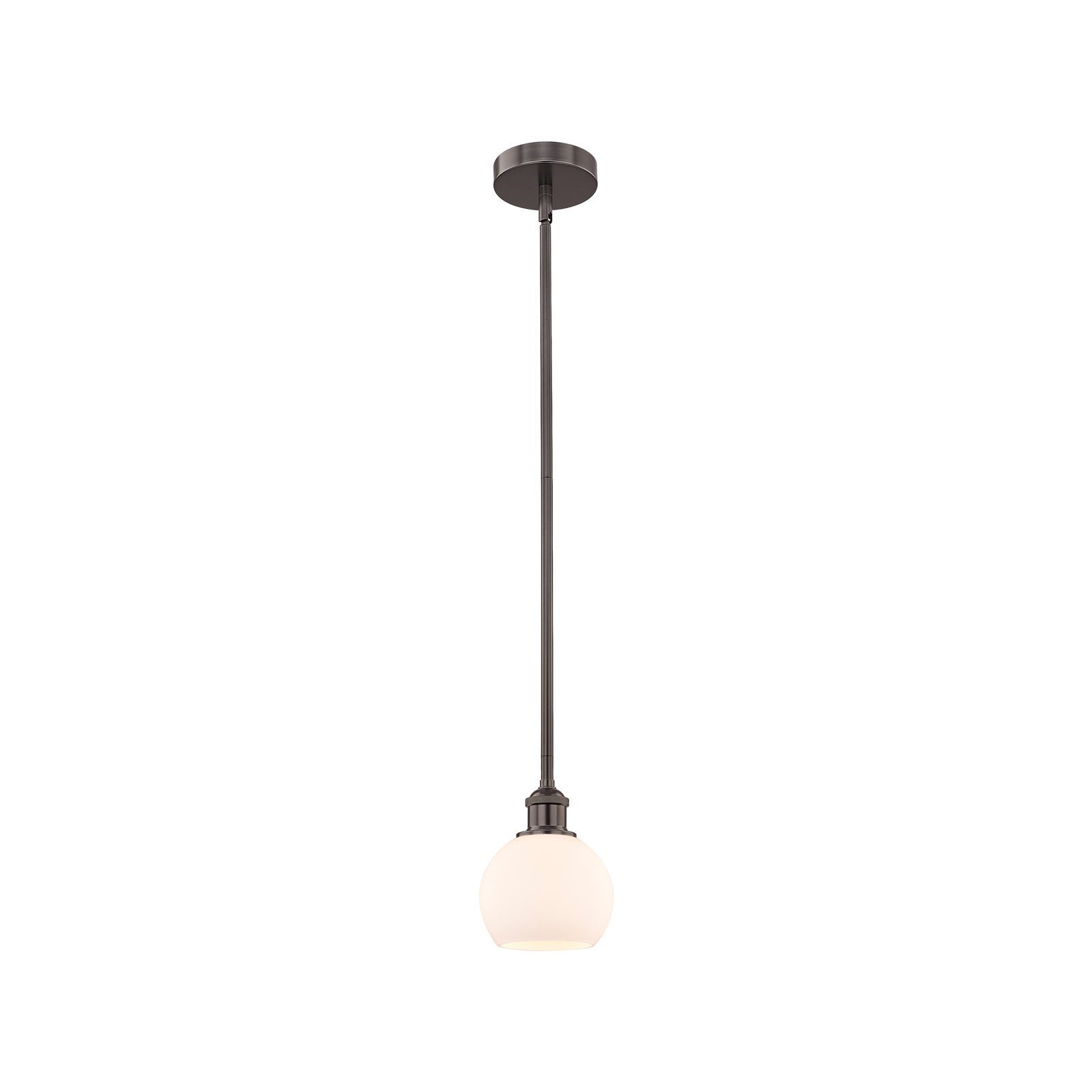 Innovations Athens 6in 1-Light Mini Pendant | Industrial Oil Rubbed Bronze Steel and Matte White Glass | Kitchen Island & | Model 616-1S-OB-G121-6-LED