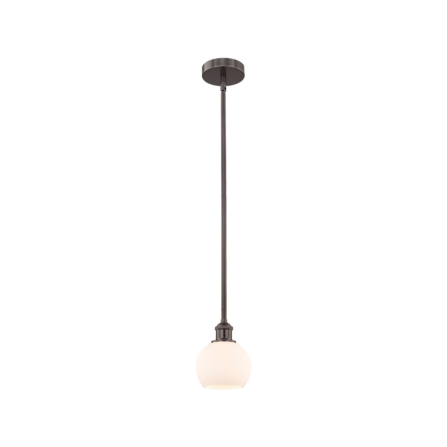 Innovations Athens 6in 1-Light Mini Pendant | Industrial Oil Rubbed Bronze Steel and Matte White Glass | Kitchen Island & | Model 616-1S-OB-G121-6-LED