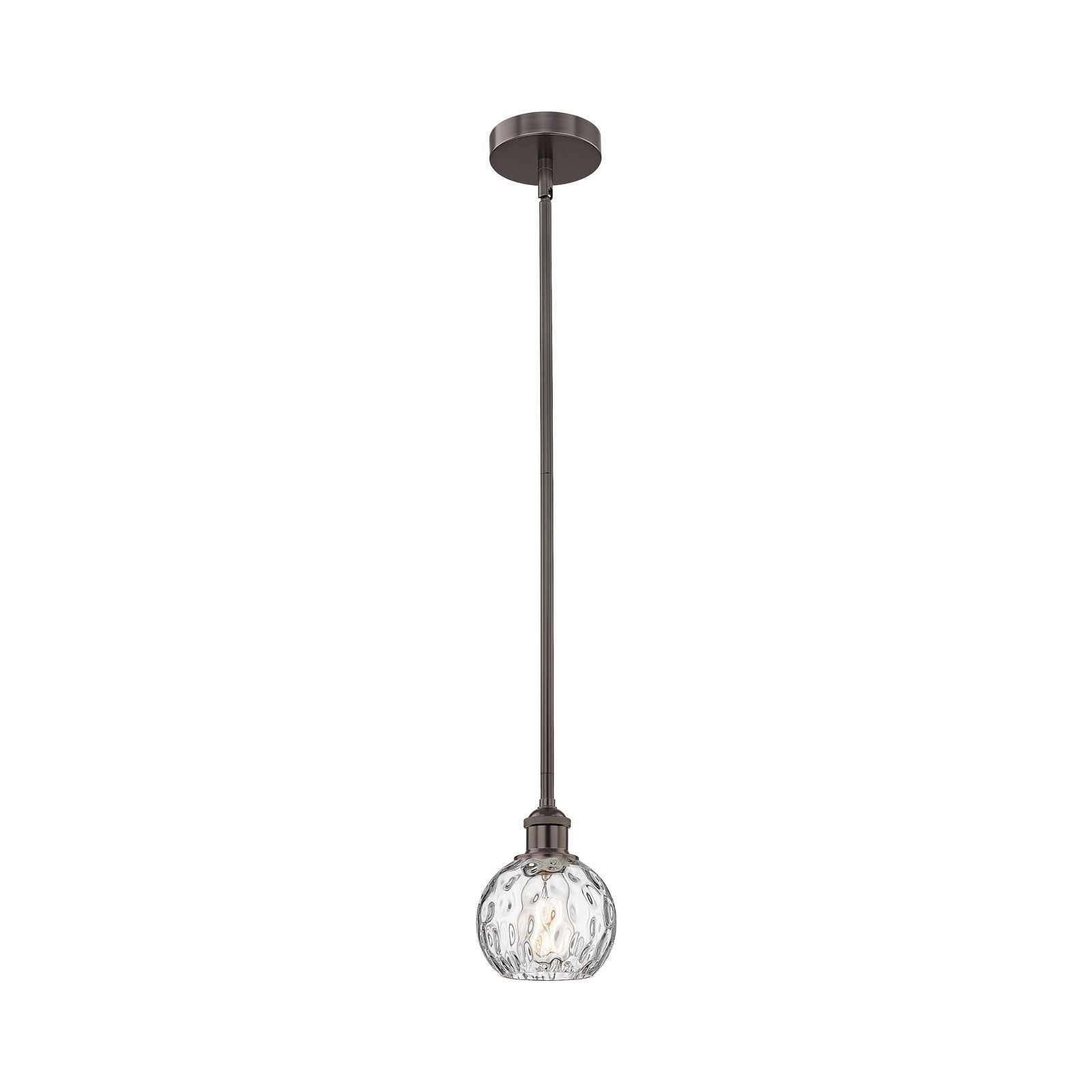 Innovations Athens Water Glass 6in 1-Light Mini Pendant | Industrial Oil Rubbed Bronze Steel and Clear Water Glass | Kitchen | Model 616-1S-OB-G1215-6