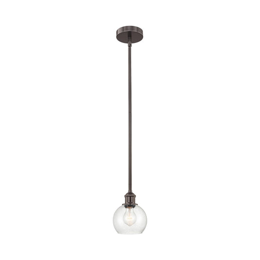 Innovations Athens 6in 1-Light Mini Pendant | Industrial Oil Rubbed Bronze Steel and Seedy Glass | Kitchen Island & Dining Room | Model 616-1S-OB-G124-6