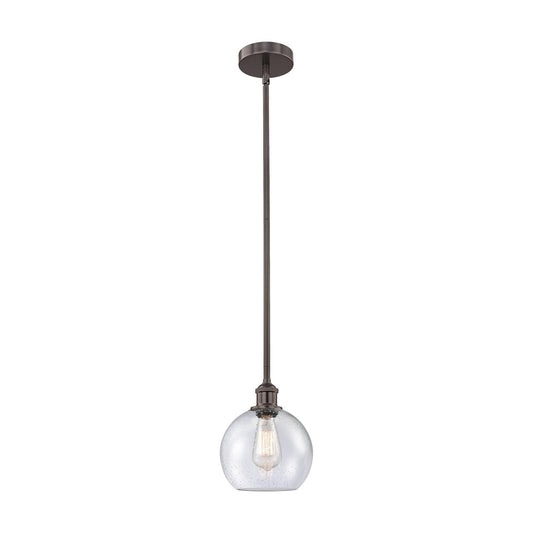 Innovations Athens 8in 1-Light Mini Pendant | Industrial Oil Rubbed Bronze and Seedy Glass | Kitchen Island & Dining Room | 8 x 8 | Model 616-1S-OB-G124-8