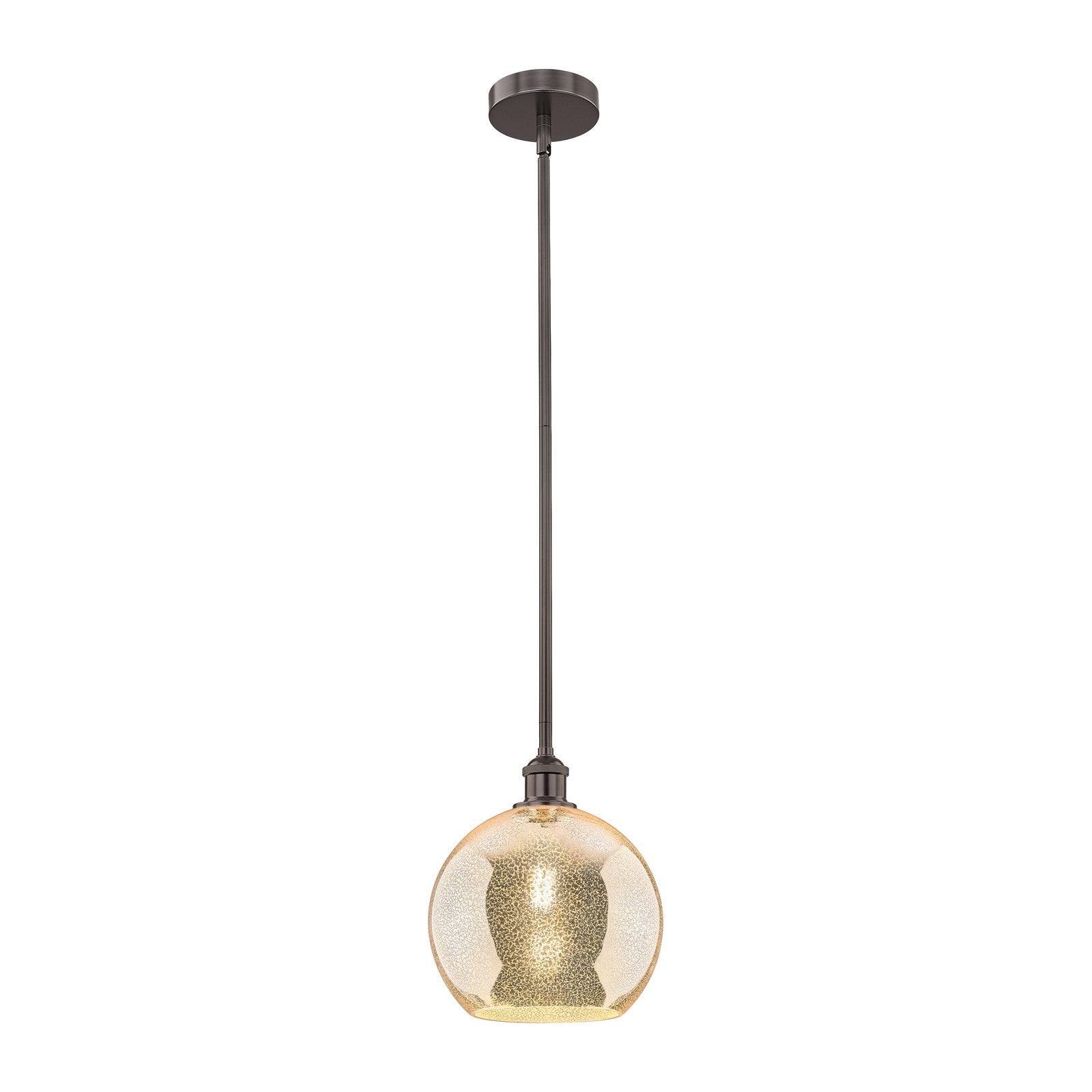 Innovations Athens 10in 1-Light Mini Pendant | Industrial Oil Rubbed Bronze Steel and Mercury Glass | Kitchen Island & Dining | Model 616-1S-OB-G128-10