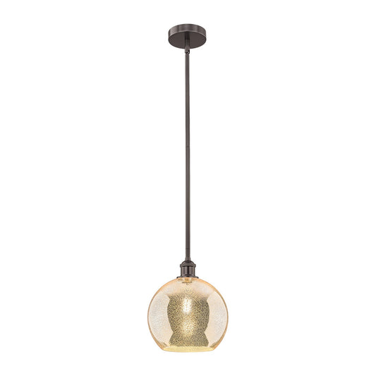 Innovations Athens 10in 1-Light Mini Pendant | Industrial Oil Rubbed Bronze Steel and Mercury Glass | Kitchen Island & Dining | Model 616-1S-OB-G128-10