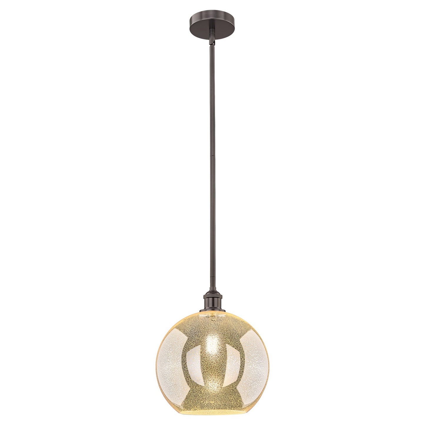Innovations Athens 12in 1-Light Mini Pendant | Industrial Oil Rubbed Bronze Steel and Mercury Glass | Kitchen Island & Dining | Model 616-1S-OB-G128-12