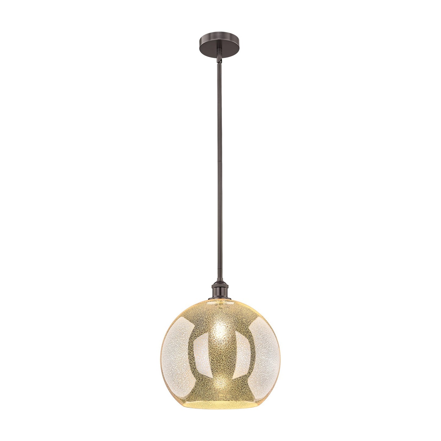 Innovations Athens 14in 1-Light Pendant | Industrial Oil Rubbed Bronze Steel and Mercury Glass | Kitchen Island & Dining Room | Model 616-1S-OB-G128-14