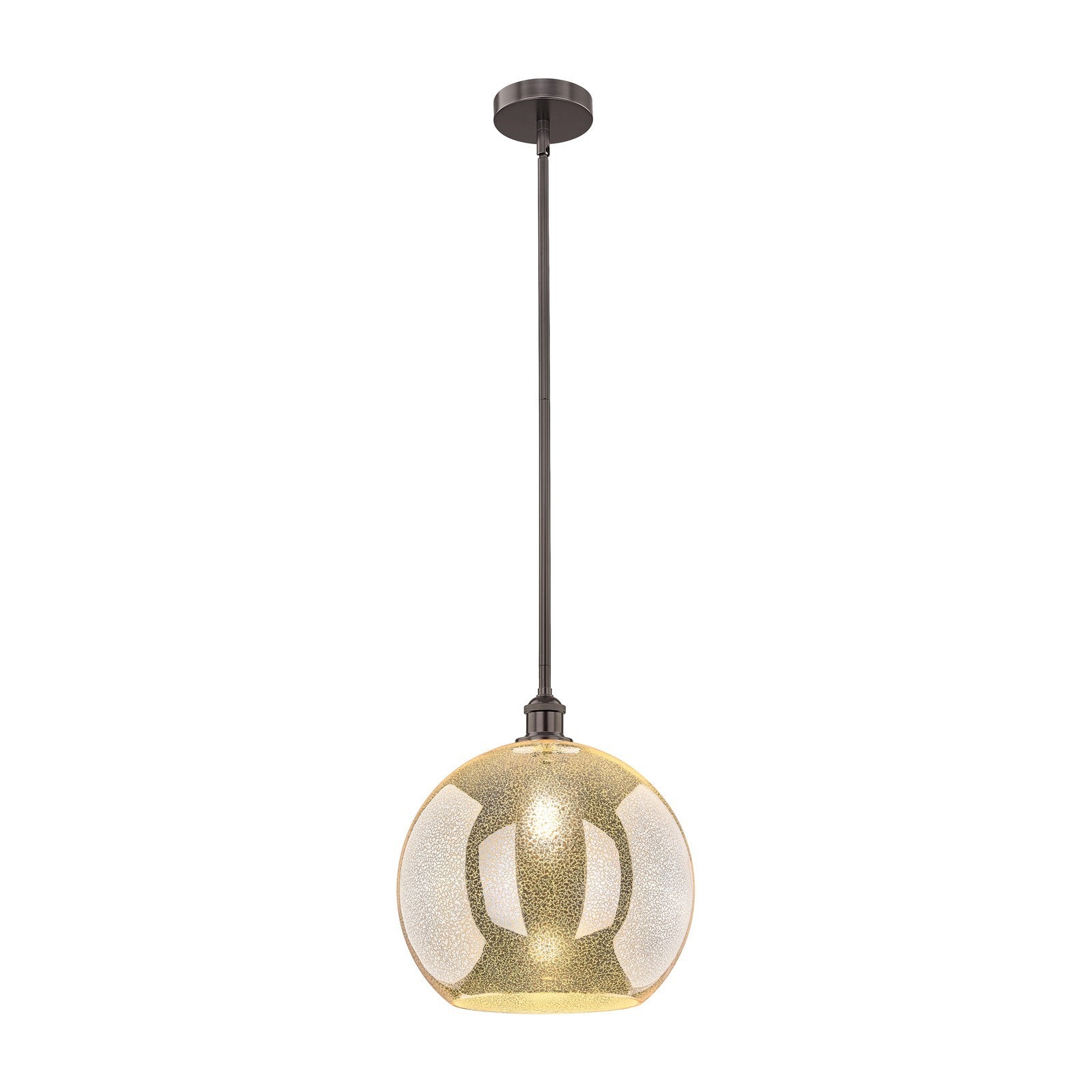 Innovations Athens 14in 1-Light Pendant | Industrial Oil Rubbed Bronze Steel and Mercury Glass | Kitchen Island & Dining Room | Model 616-1S-OB-G128-14