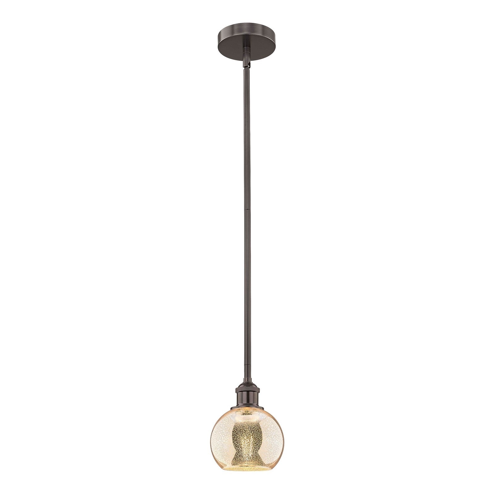 Innovations Athens 6in 1-Light Mini Pendant | Industrial Oil Rubbed Bronze Steel and Mercury Glass | Kitchen Island & Dining Room | Model 616-1S-OB-G128-6