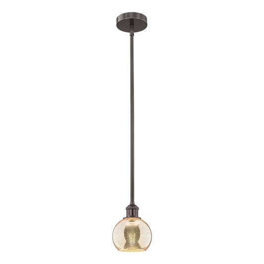 Innovations Athens 6in 1-Light Mini Pendant | Industrial Oil Rubbed Bronze Steel and Mercury Glass | Kitchen Island & Dining Room | Model 616-1S-OB-G128-6