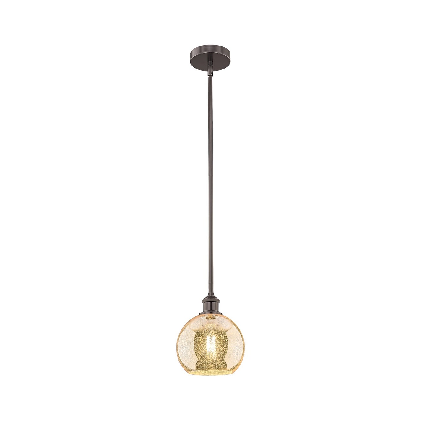 Innovations Athens 8in 1-Light Mini Pendant | Industrial Oil Rubbed Bronze Steel and Mercury Glass | Kitchen Island & Dining Room | Model 616-1S-OB-G128-8
