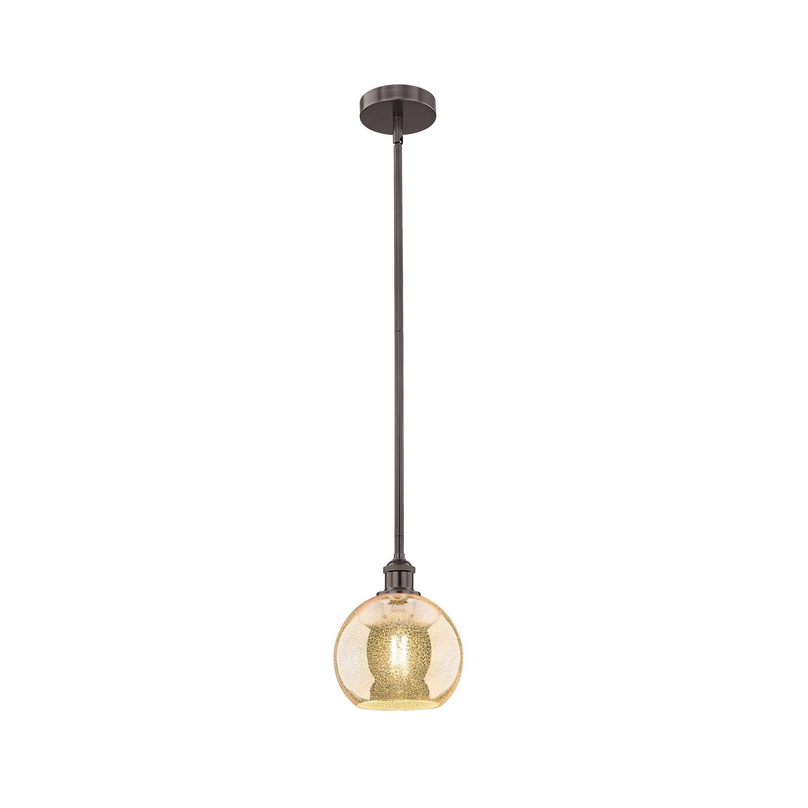 Innovations Athens 8in 1-Light Mini Pendant | Industrial Oil Rubbed Bronze Steel and Mercury Glass | Kitchen Island & Dining Room | Model 616-1S-OB-G128-8