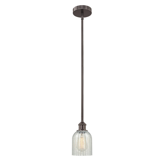 Innovations Caledonia 5in 1-Light Mini Pendant | Industrial Oil Rubbed Bronze Steel and Mouchette Glass | Kitchen Island & Dining | Model 616-1S-OB-G2511
