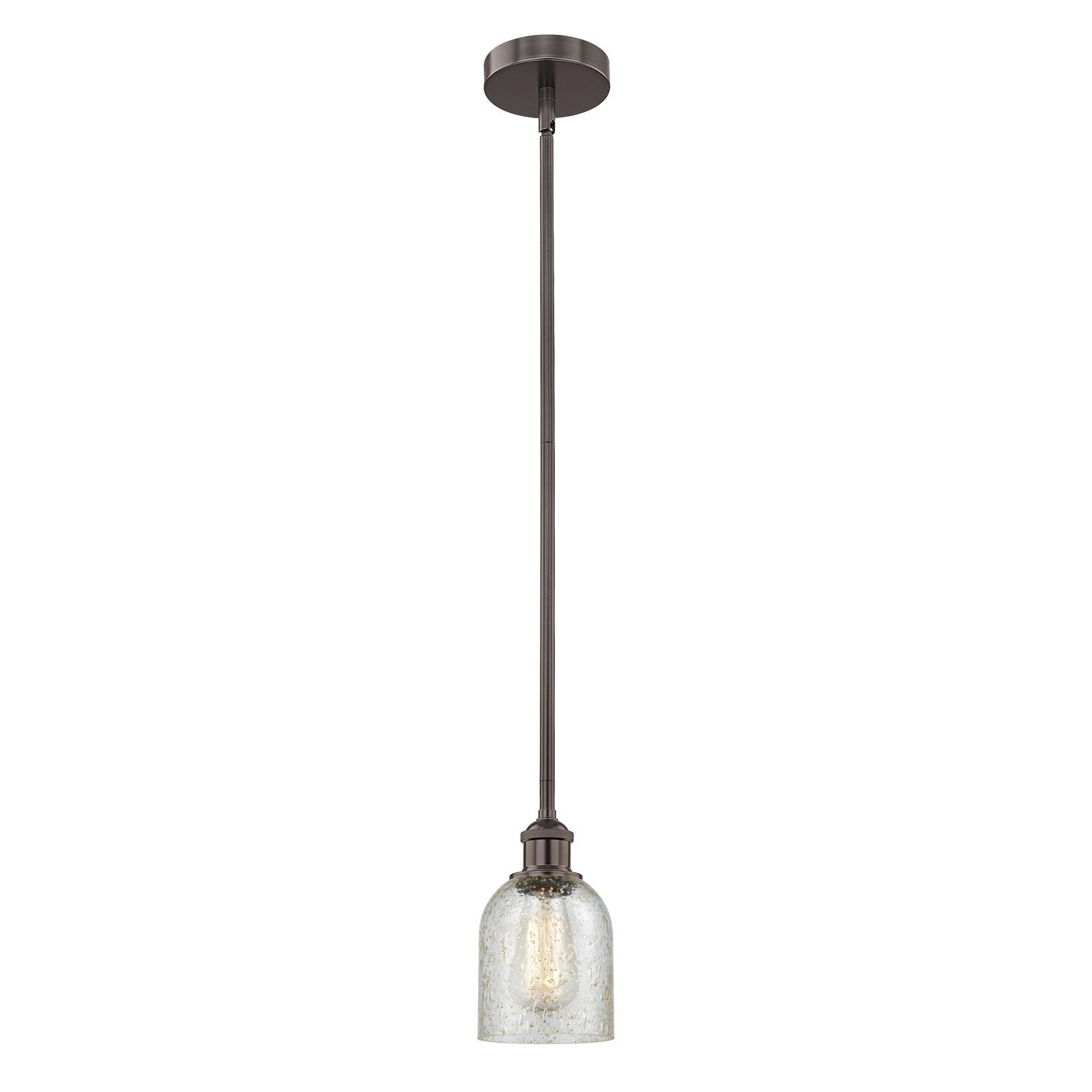 Innovations Caledonia 5in 1-Light Mini Pendant | Industrial Oil Rubbed Bronze Steel and Mica Glass | Kitchen Island & Dining Room | Model 616-1S-OB-G259